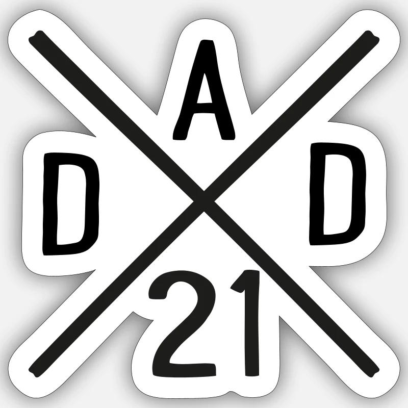 DAD 21 - Sticker size S (10 x 10 cm) - white matte