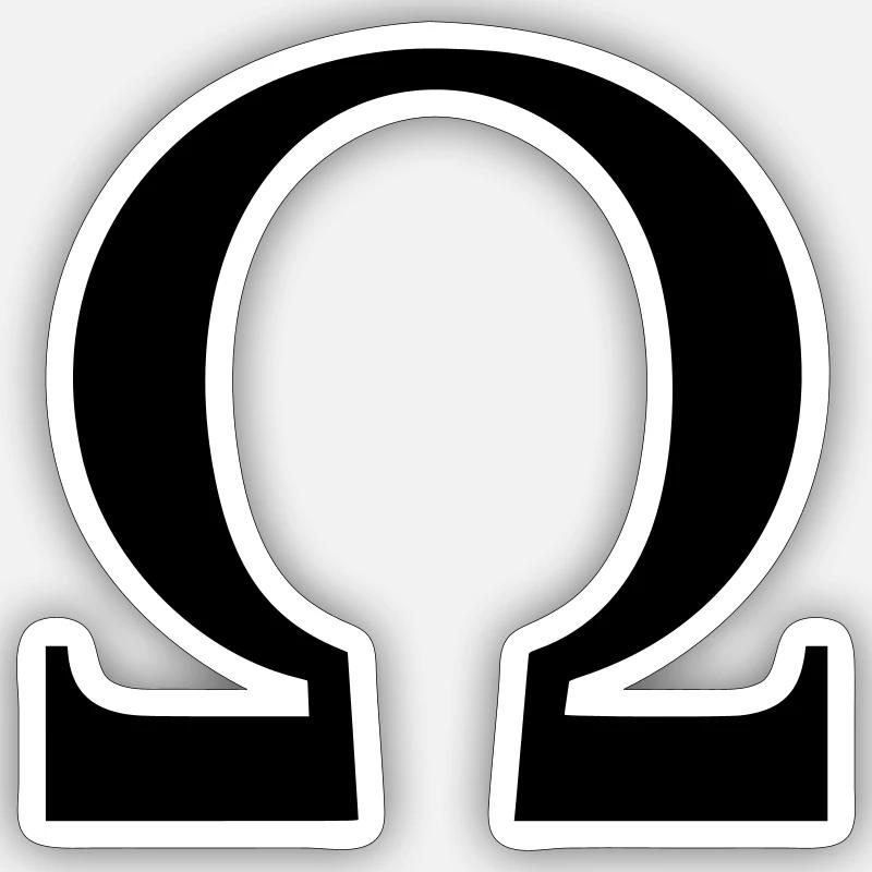 Omega - Sticker Größe S (10 x 10 cm) - Mattweiß