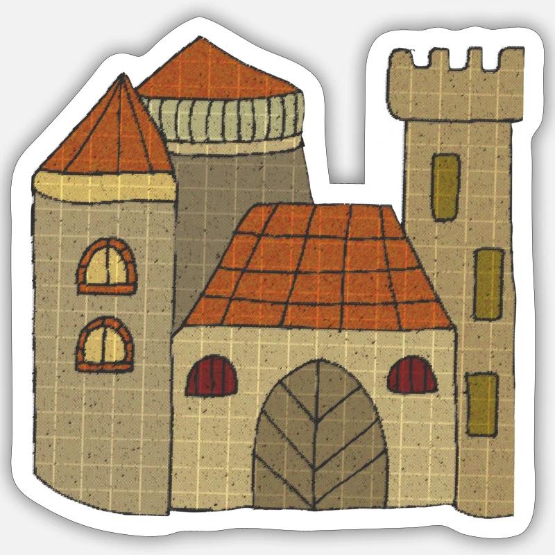 Château Château - Sticker taille S (10 x 10 cm) - blanc mat