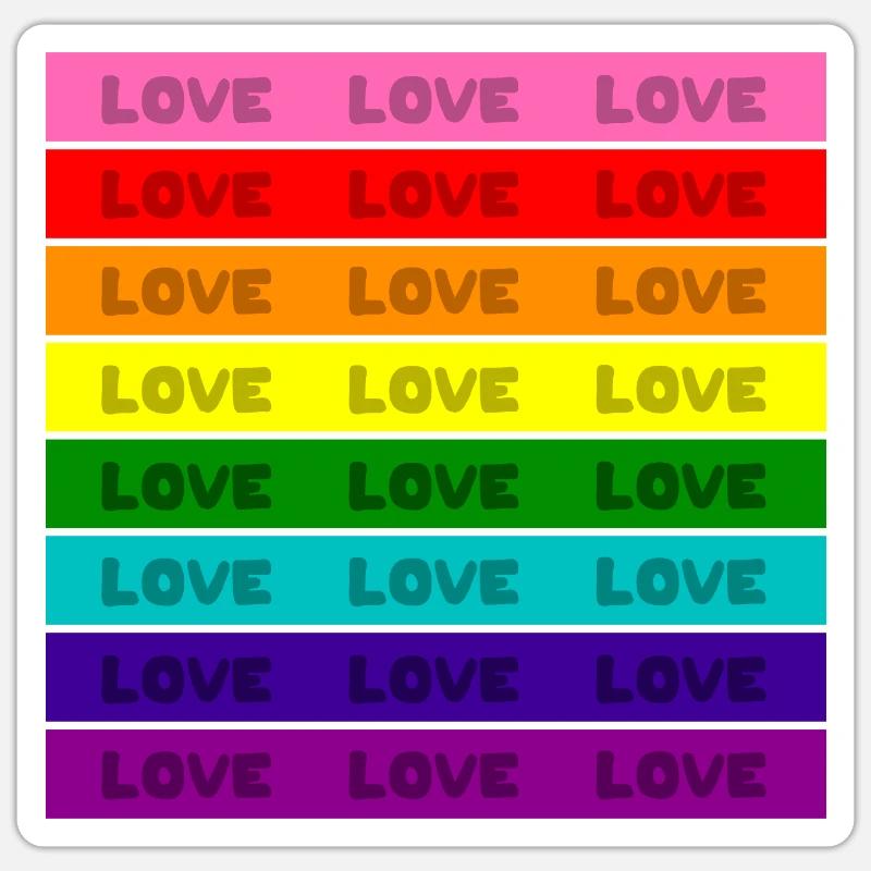 Liebe Regenbogenfahne - Sticker Größe S (10 x 10 cm) - Mattweiß
