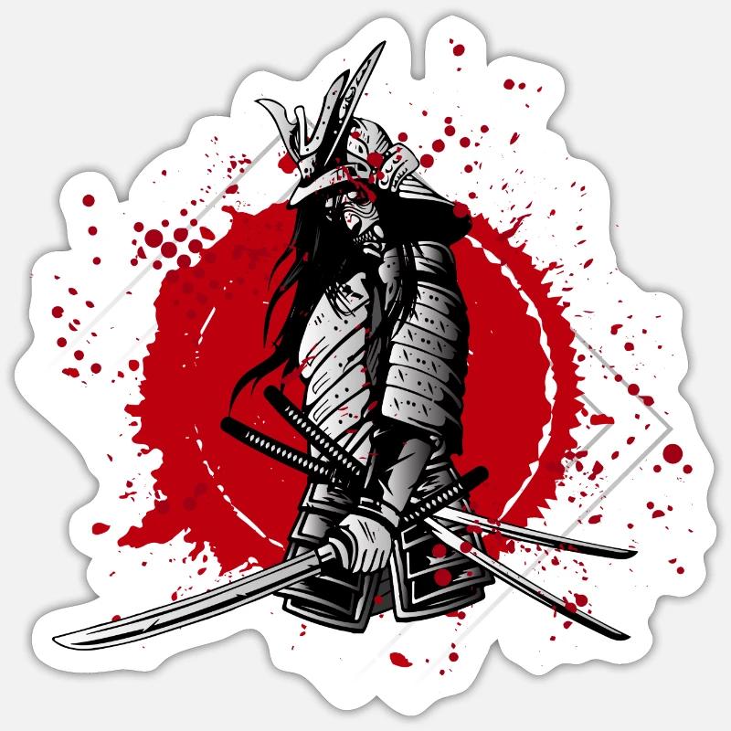 Mort Samouraï guerrier Bushido épée arts martiaux Sticker taille S (10 x 10 cm)