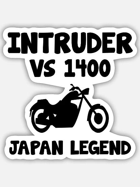 Intruder 1400 Motorrad Japan Legend - Sticker Größe S (10 x 10 cm) - Mattweiß