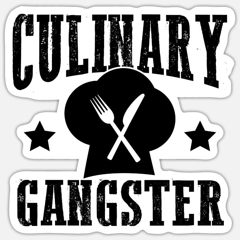 cuisiner gangster - Sticker taille S (10 x 10 cm) - blanc mat