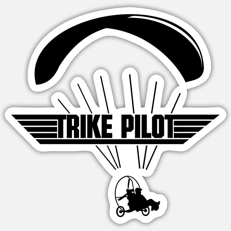 Motorschirm Paramotor Trike Pilot - Sticker taille S (10 x 10 cm) - blanc mat