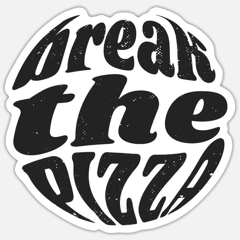 Pizza-Pause - Sticker Größe S (10 x 10 cm) - Mattweiß