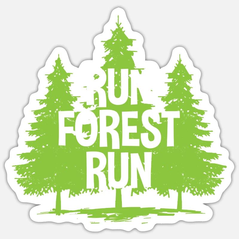 Run Forest Run - Sticker Größe S (10 x 10 cm) - Mattweiß