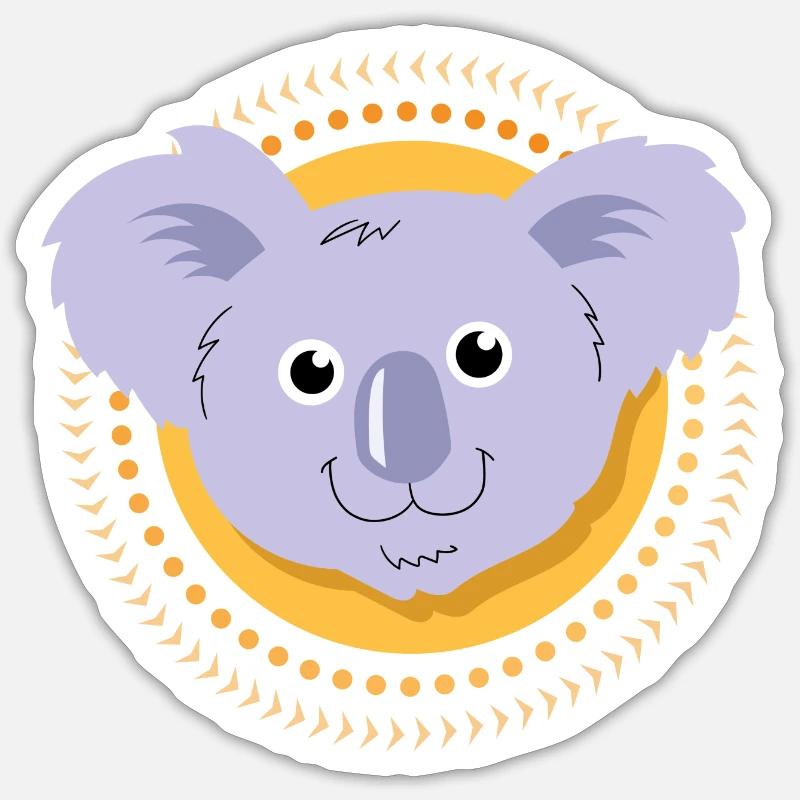 Kleiner Koala - Sticker Größe S (10 x 10 cm) - Mattweiß