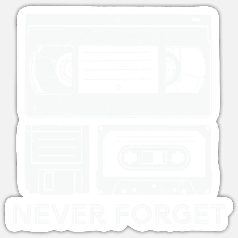 90s Nineties Theme Party Retro - Sticker size S (10 x 10 cm) - white matte