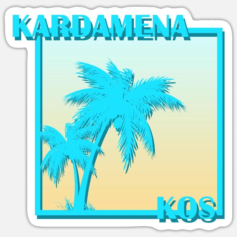 Kardamena Palmes Kos - Sticker taille S (10 x 10 cm) - blanc mat