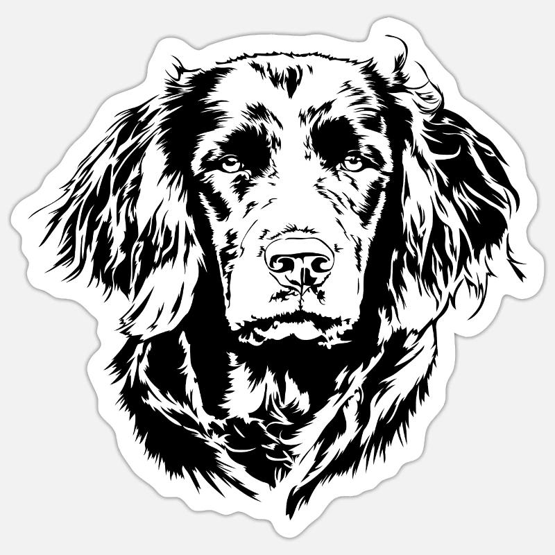 DEUTSCHER WACHTELHUND Jagdhund Jagdhunde Wilsigns - Sticker Größe S (10 x 10 cm) - Mattweiß