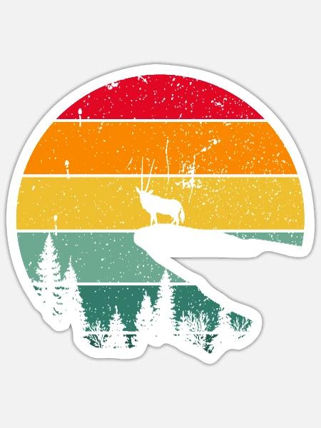 Vintage Retro Afrika Reise Safari Africa Geschenk - Sticker Größe S (10 x 10 cm) - Mattweiß