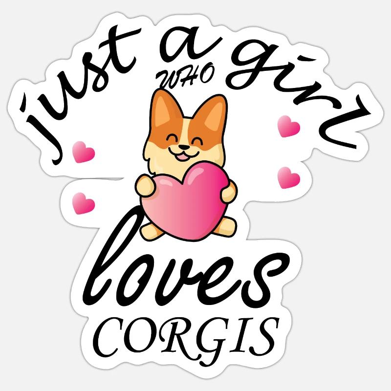 nur ein Mädchen, das Corgis liebt Sticker Größe S (10 x 10 cm)