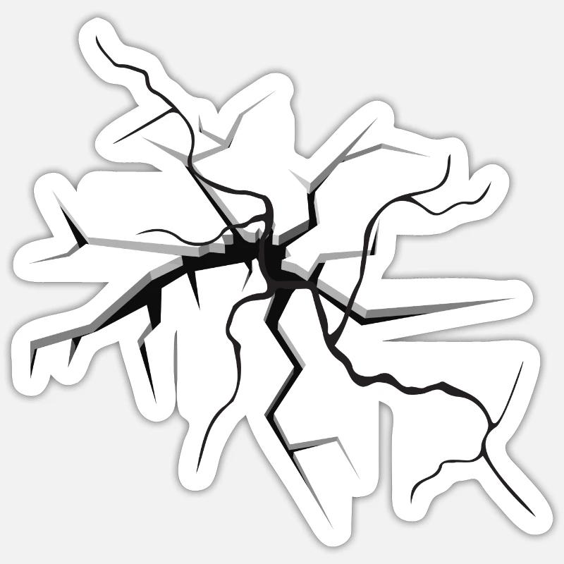 Fissure - Sticker taille S (10 x 10 cm) - blanc mat