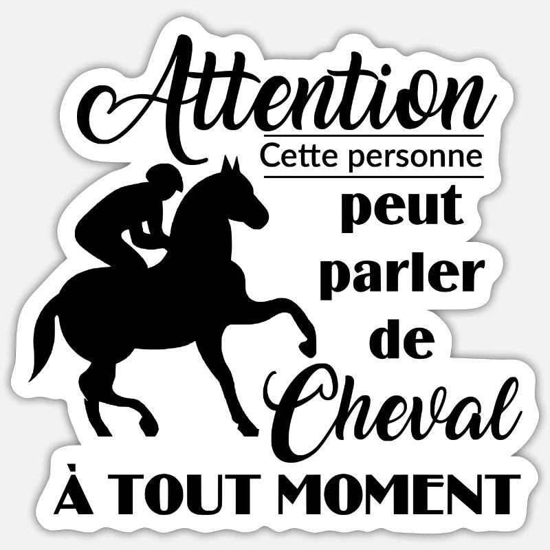 Cadeau pour cavalière - Sticker taille S (10 x 10 cm) - blanc mat