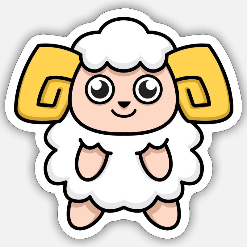 Sternzeichen Widder - Sticker Größe S (10 x 10 cm) - Mattweiß