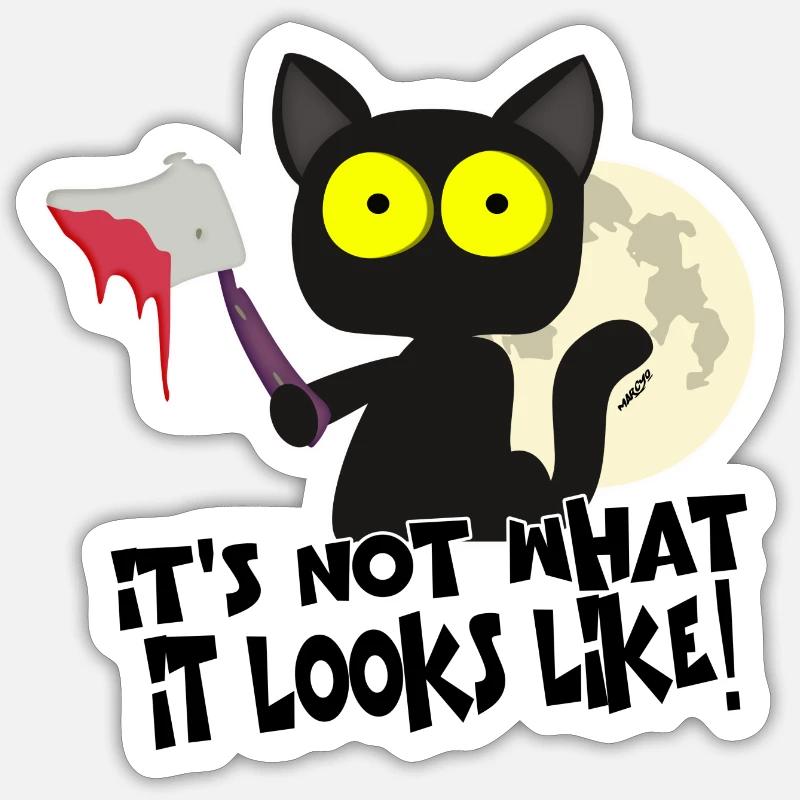Horror Cat Sticker size S (10 x 10 cm)
