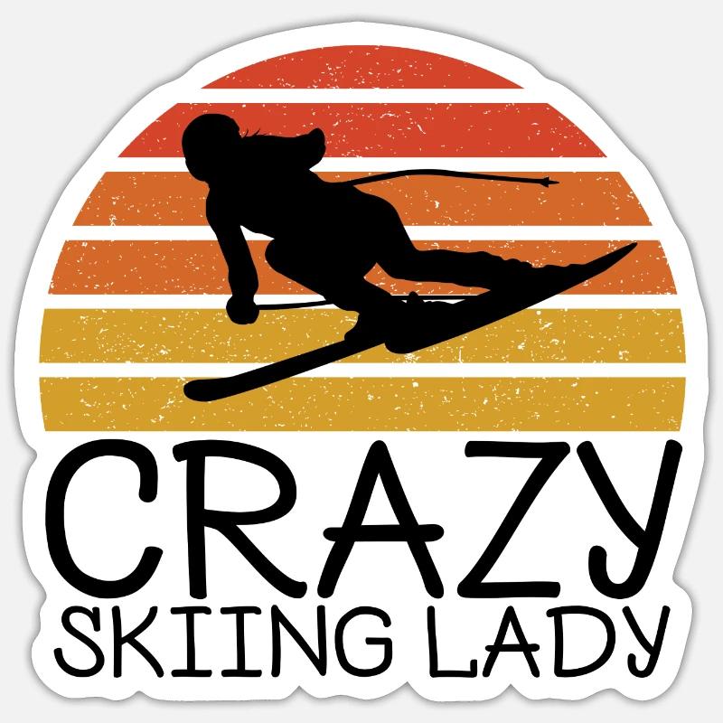 Skier - Sticker size S (10 x 10 cm) - white matte