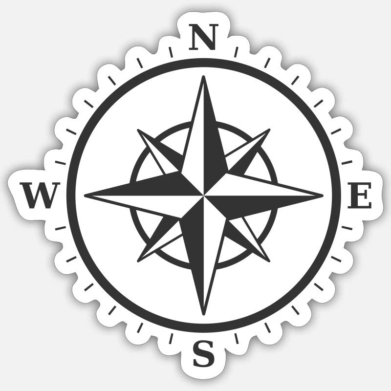 Logo de Compass - Sticker taille S (10 x 10 cm) - blanc mat