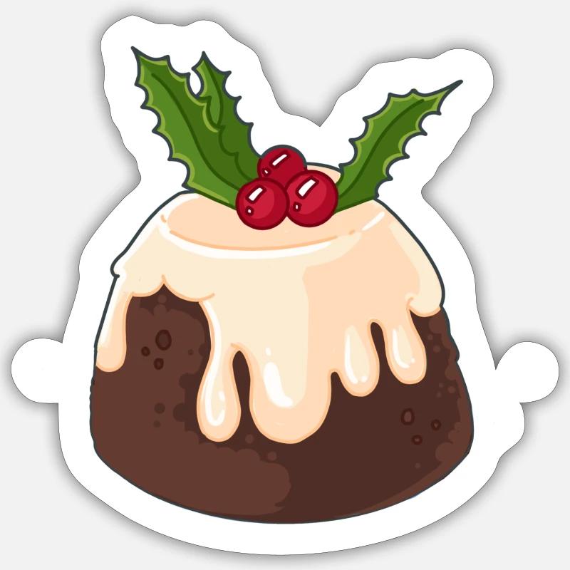 Pudding de Noël Sticker taille S (10 x 10 cm)