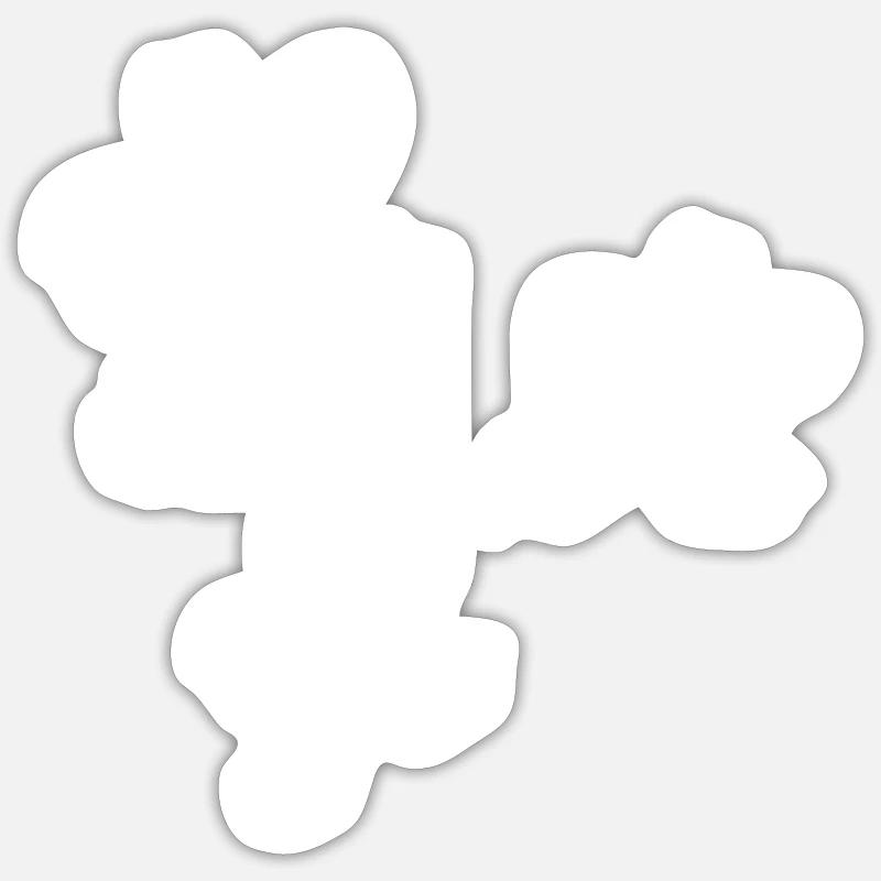 fleurs fleur - Sticker taille S (10 x 10 cm) - blanc mat