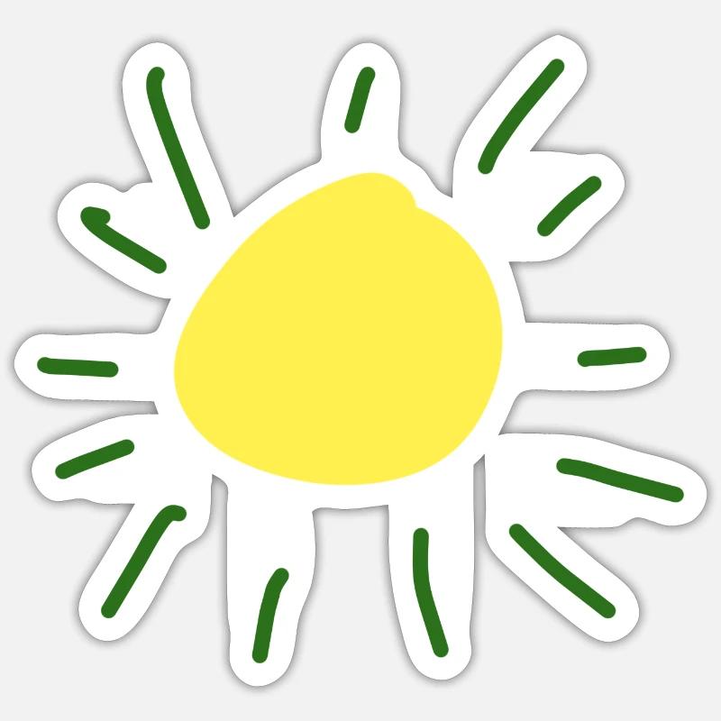 symbole du soleil - Sticker taille S (10 x 10 cm) - blanc mat