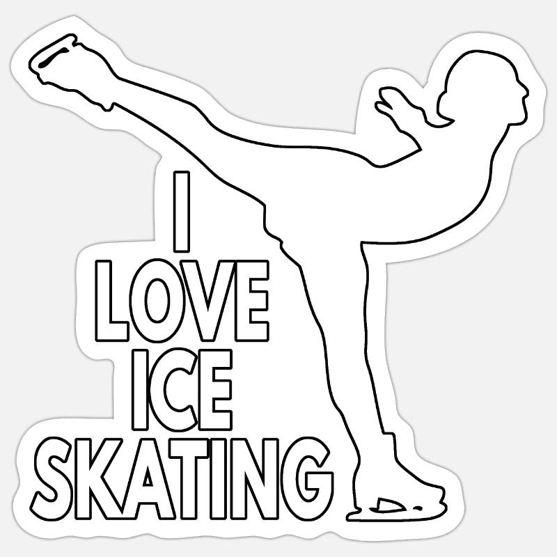LIEBE EISLAUFEN - Sticker Größe S (10 x 10 cm) - Mattweiß
