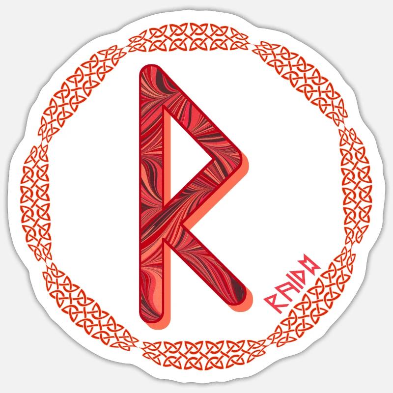 rune raido e 18 - Sticker size S (10 x 10 cm) - white matte