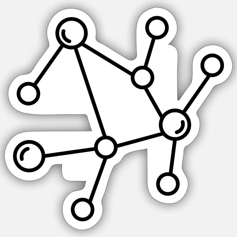 Molécule - Sticker taille S (10 x 10 cm) - blanc mat