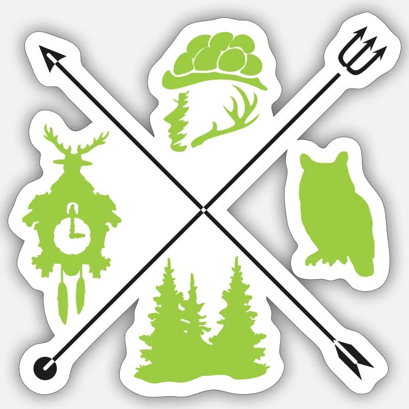 Black Forest Signpost - Sticker size S (10 x 10 cm) - white matte