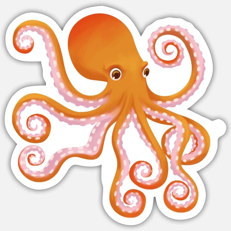 Octopus Octopus - Sticker taille S (10 x 10 cm) - blanc mat