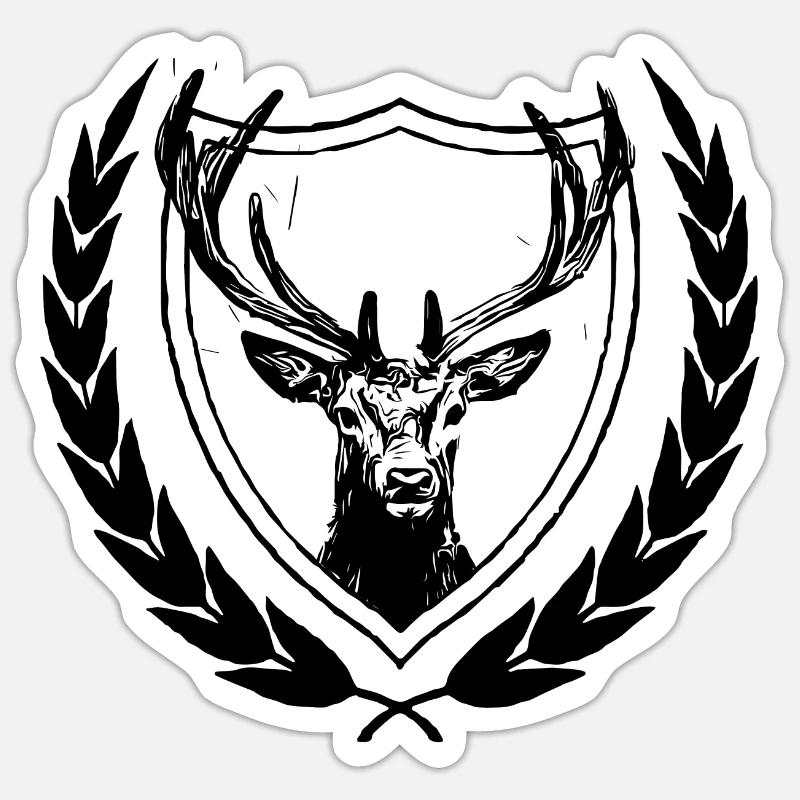 Deer - Sticker size S (10 x 10 cm) - white matte