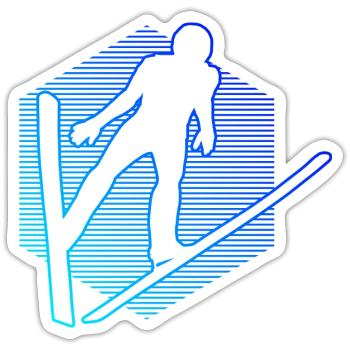 Ski Jumping Ski Jumpers Ski Flying Men Women - Sticker size S (10 x 10 cm) - white matte - Front