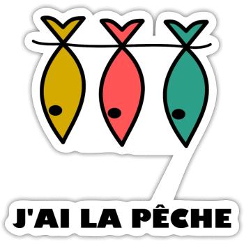 ICH HABE ANGELN. HUMOR. ICH KANN NICHT. ANGELN. FISCH - Sticker Größe S (10 x 10 cm) - Mattweiß - Vorne