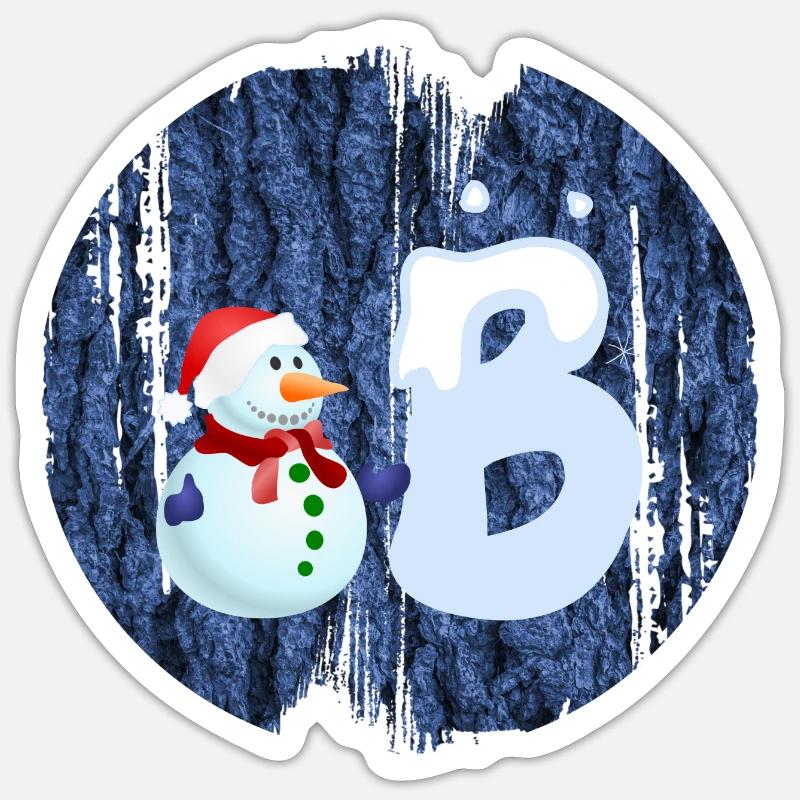 snowman b - Sticker size S (10 x 10 cm) - white matte