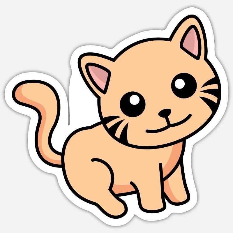 Cat Comic Animal - Sticker size S (10 x 10 cm) - white matte