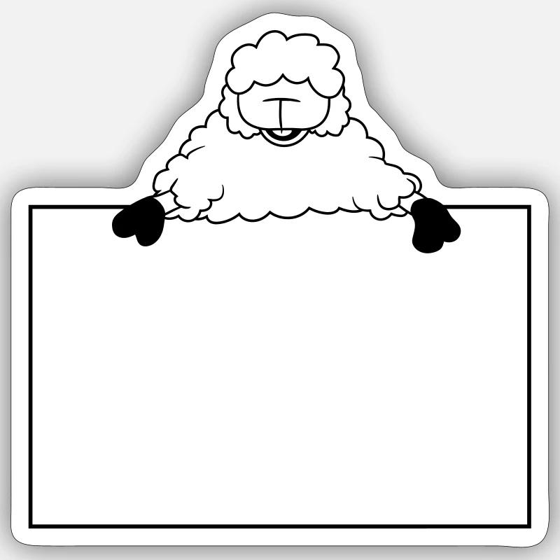 Shield-pointing sheep Sticker size S (10 x 10 cm)