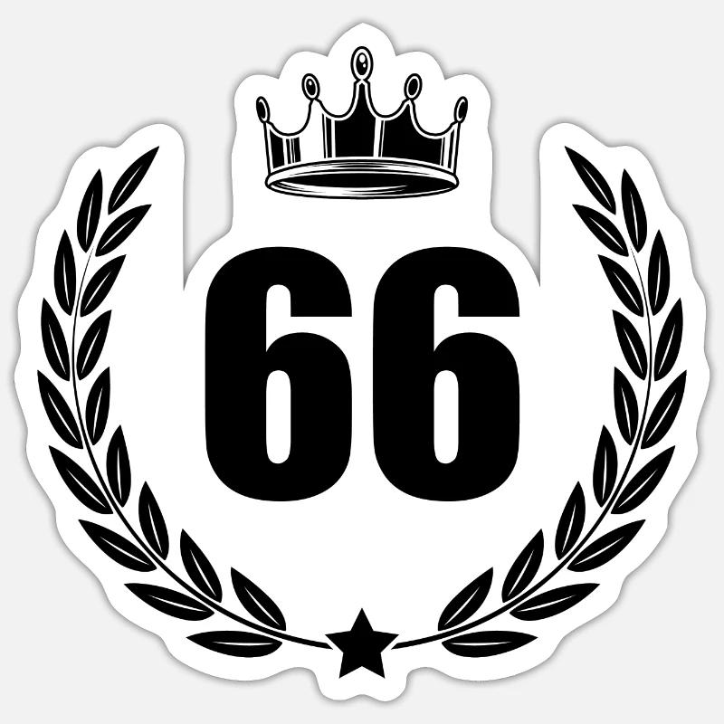 66 Couronne numérique - Sticker taille S (10 x 10 cm) - blanc mat