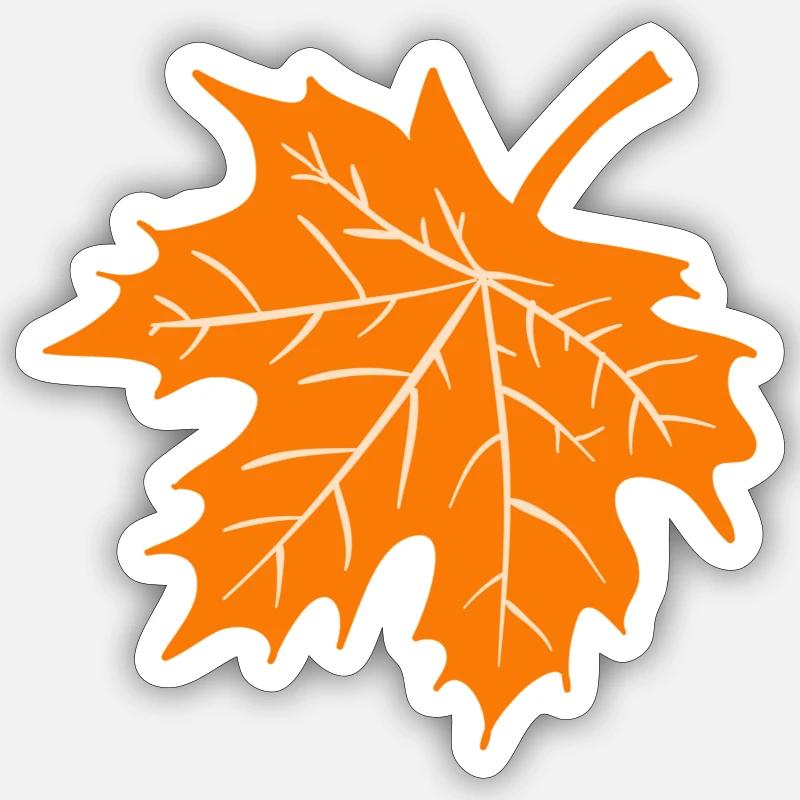 Idée cadeau feuille d’automne Nature - Sticker taille S (10 x 10 cm) - blanc mat