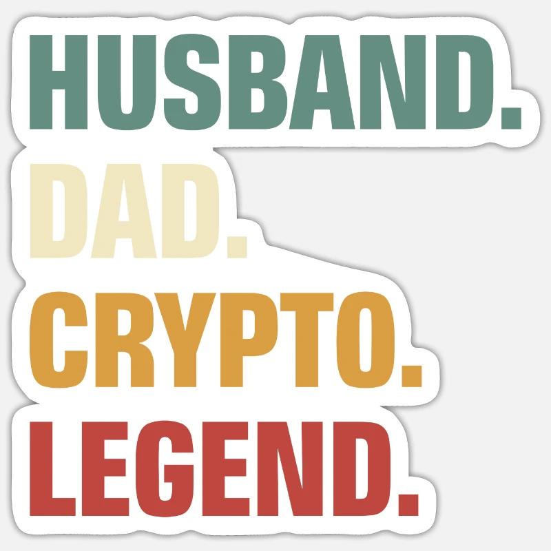 Crypto Papa - Sticker taille S (10 x 10 cm) - blanc mat