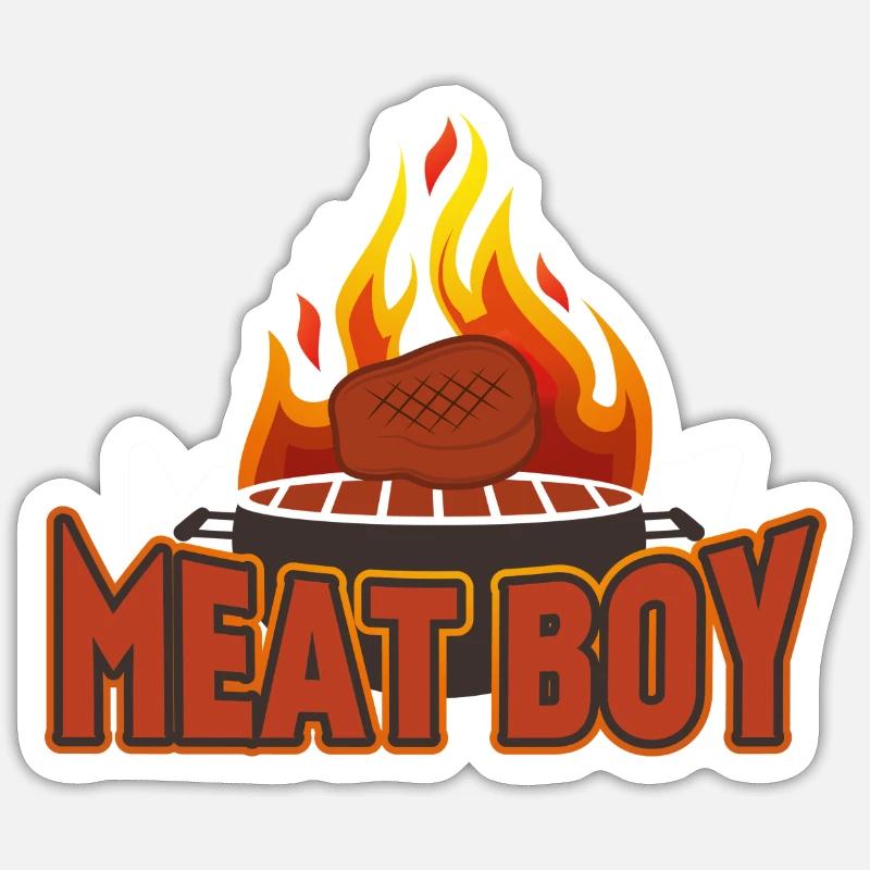 Garçon de viande - Sticker taille S (10 x 10 cm) - blanc mat