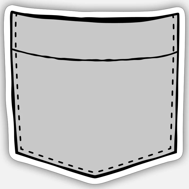 Chest pocket empty design Sticker size S (10 x 10 cm)