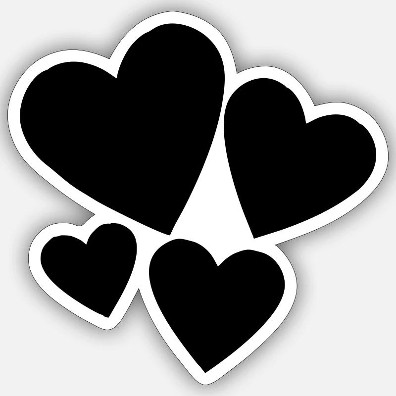 Herzen - Sticker Größe S (10 x 10 cm) - Mattweiß