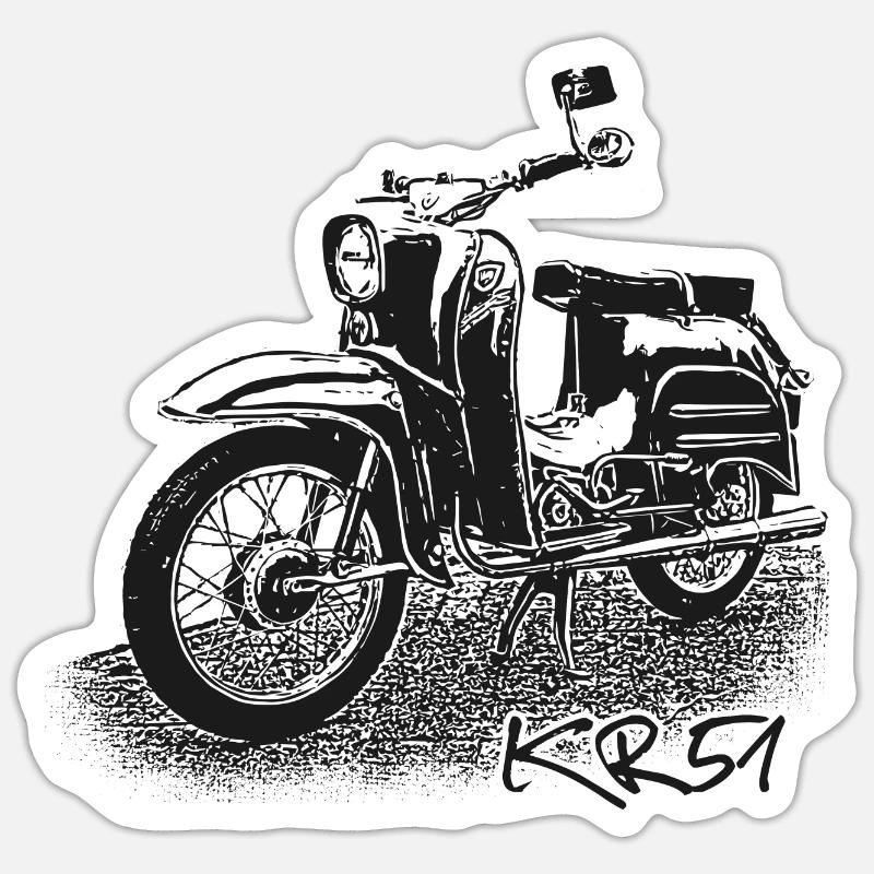 SIMSON Schwalbe KR51 - Sticker Größe S (10 x 10 cm) - Mattweiß
