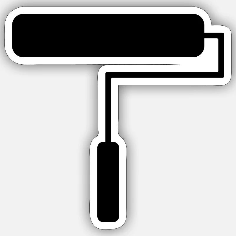 PAINT ROLLER - Sticker size S (10 x 10 cm) - white matte