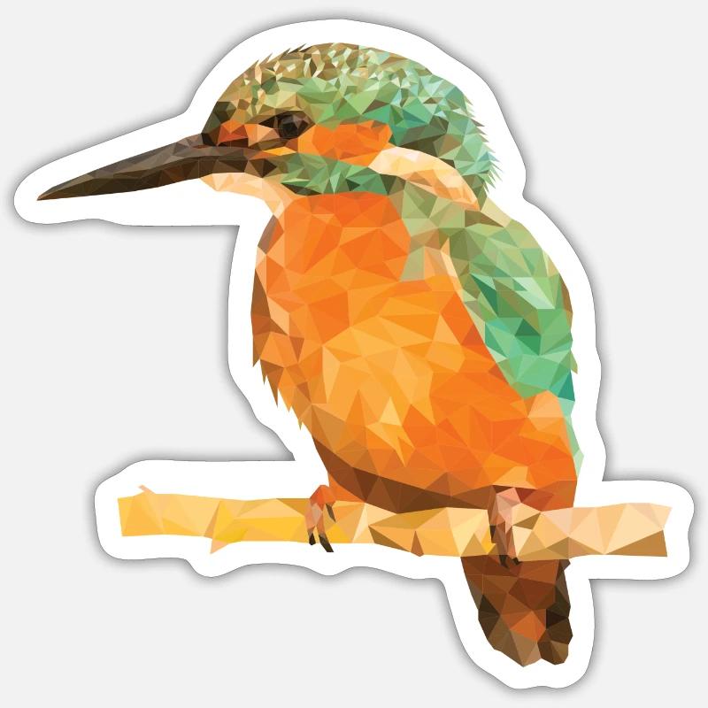 Eisvogel Polygon - Design Sticker Größe S (10 x 10 cm)