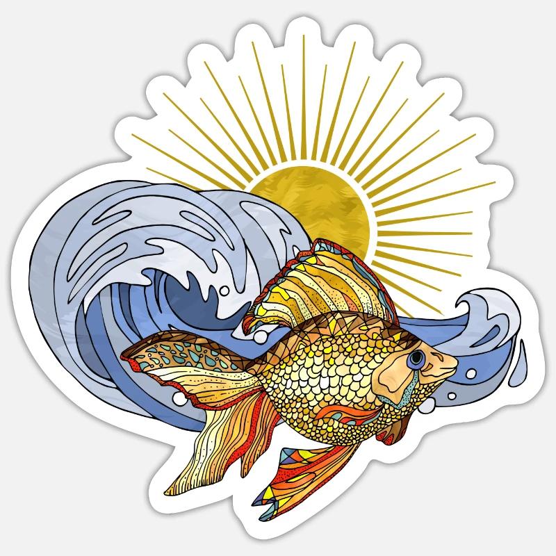 Fisch - Sticker Größe S (10 x 10 cm) - Mattweiß