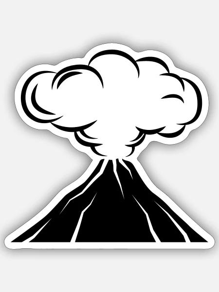 Vulkan icon symbol - Sticker Größe S (10 x 10 cm) - Mattweiß