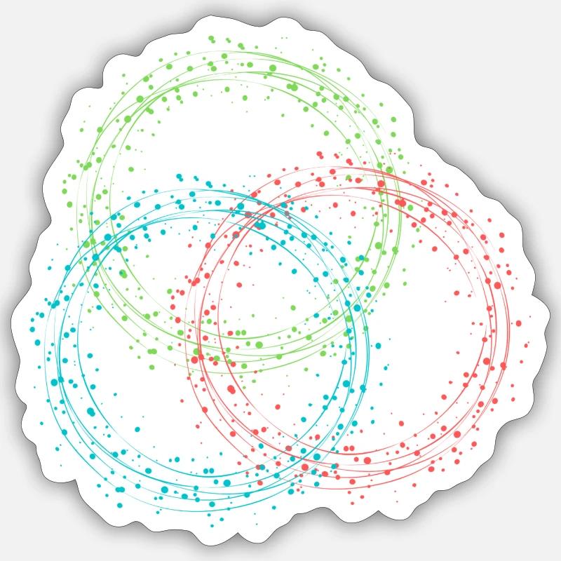 Circles - Sticker Größe S (10 x 10 cm) - Mattweiß