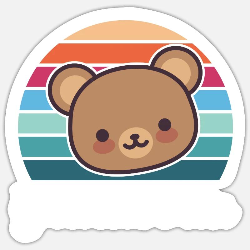 Glücksbärchi - Sticker Größe S (10 x 10 cm) - Mattweiß