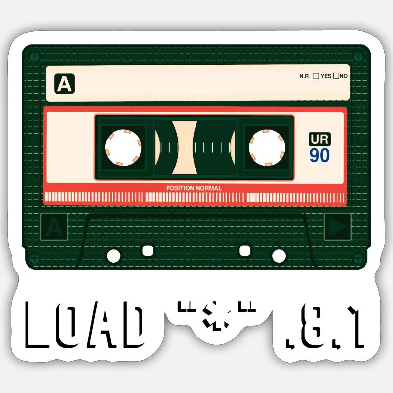 Cartouche rétro c64 - Sticker taille S (10 x 10 cm) - blanc mat